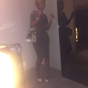 Cold shoulder midi dress